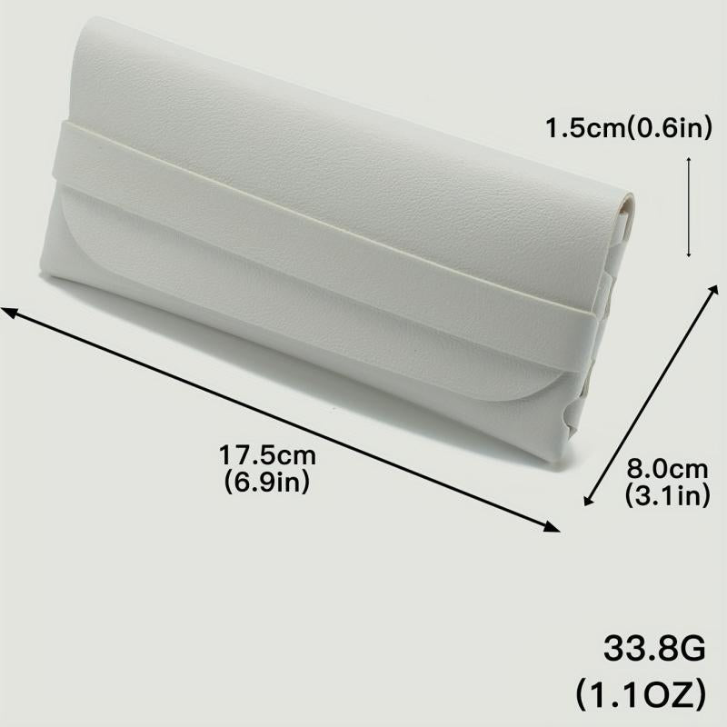 Solid Glasses Bag PU Leather Sunglasses Case Soft Portable Eyewear Container