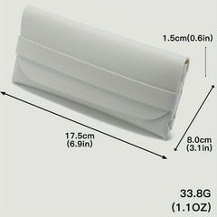 Solid Glasses Bag PU Leather Sunglasses Case Soft Portable Eyewear Container