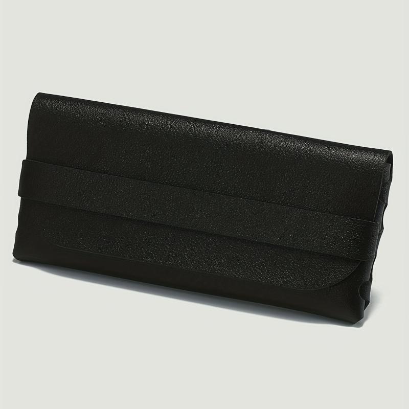 Solid Glasses Bag PU Leather Sunglasses Case Soft Portable Eyewear Container