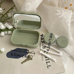 Macaroon Lens Cases Travel Lens Box With Mirror Tweezers Remover Tool