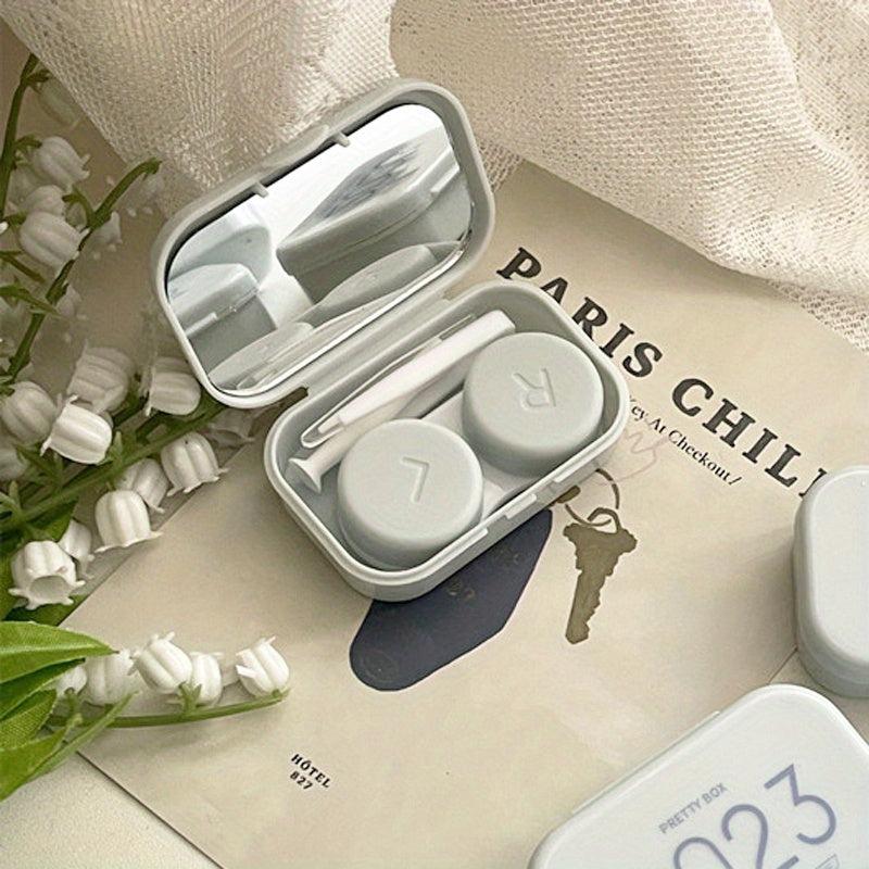 Macaroon Lens Cases Travel Lens Box With Mirror Tweezers Remover Tool