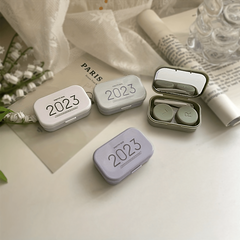 Macaroon Lens Cases Travel Lens Box With Mirror Tweezers Remover Tool