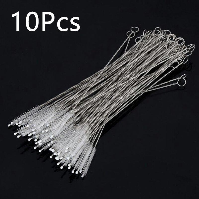 10pcs Stainless Steel Bottle Brushes Soft Bristle Set for Kitchen