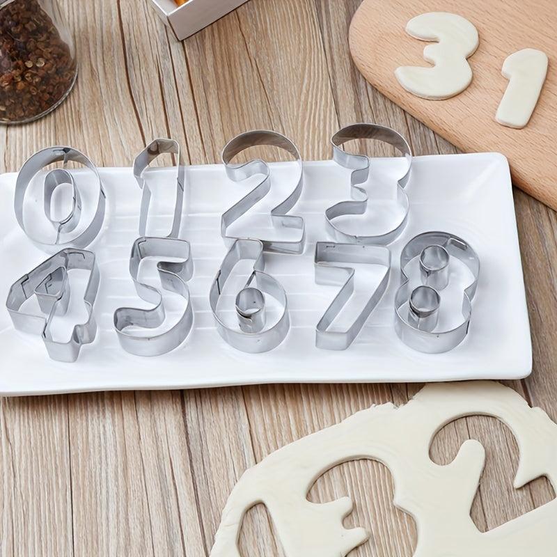 9pcs Numeral Cookie Cutters Biscuit Mold Chocolate Cake Decorating Molds