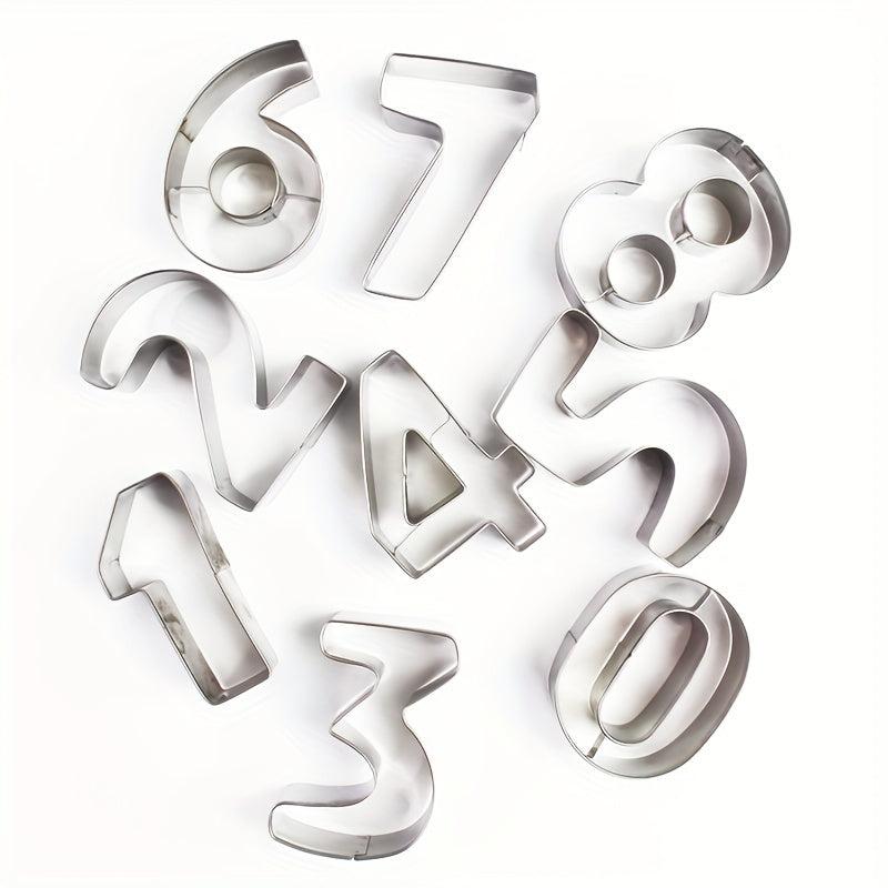 9pcs Numeral Cookie Cutters Biscuit Mold Chocolate Cake Decorating Molds