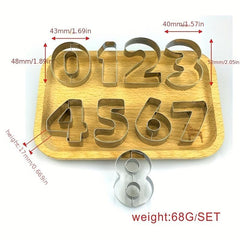 9pcs Numeral Cookie Cutters Biscuit Mold Chocolate Cake Decorating Molds