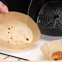 100pcs Disposable Air Fryer Liners 16.0cmx4 Paper Non Stick Basket Baking Trays
