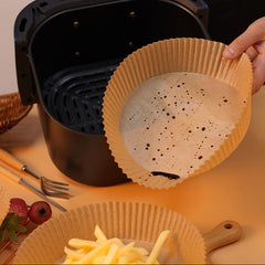 100pcs Disposable Air Fryer Liners 16.0cmx4 Paper Non Stick Basket Baking Trays