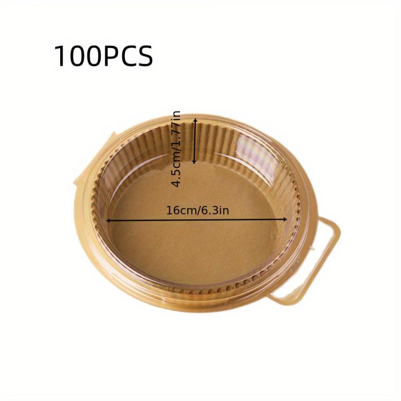 100pcs Disposable Air Fryer Liners 16.0cmx4 Paper Non Stick Basket Baking Trays