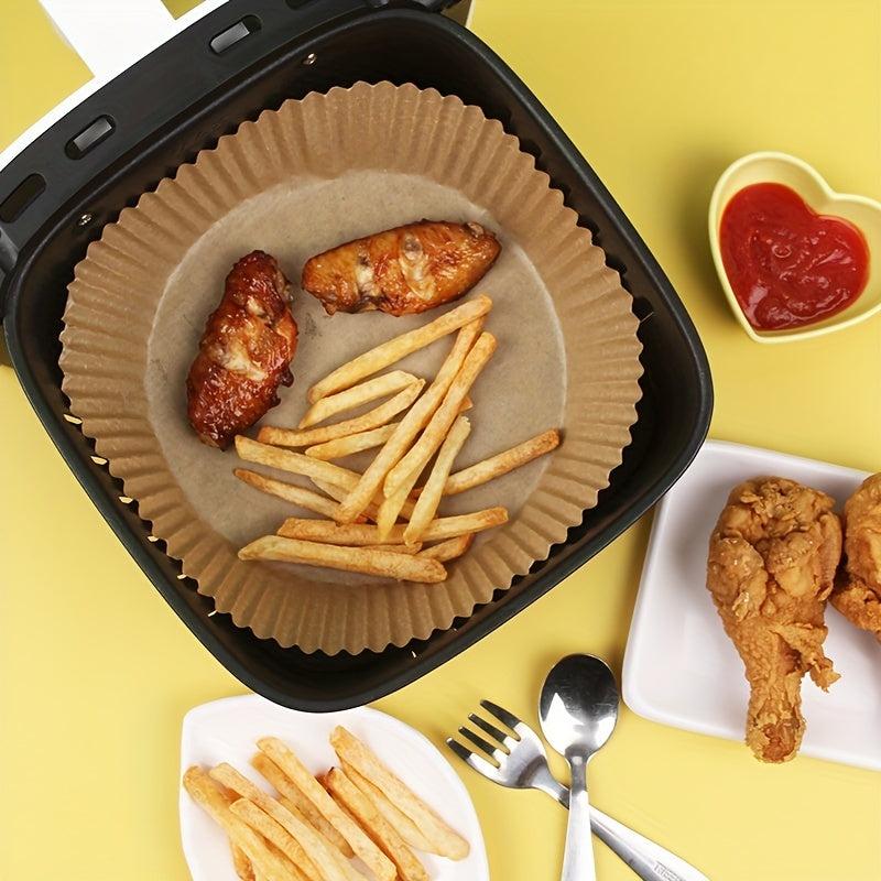 100pcs Disposable Air Fryer Liners 16.0cmx4 Paper Non Stick Basket Baking Trays
