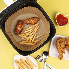 100pcs Disposable Air Fryer Liners 16.0cmx4 Paper Non Stick Basket Baking Trays