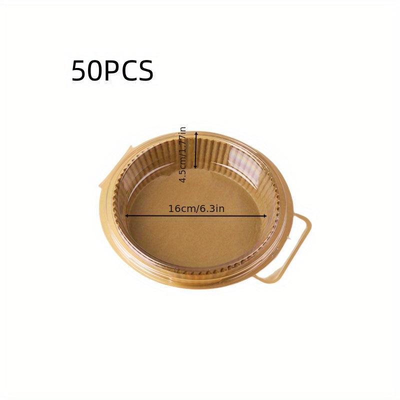 100pcs Disposable Air Fryer Liners 16.0cmx4 Paper Non Stick Basket Baking Trays
