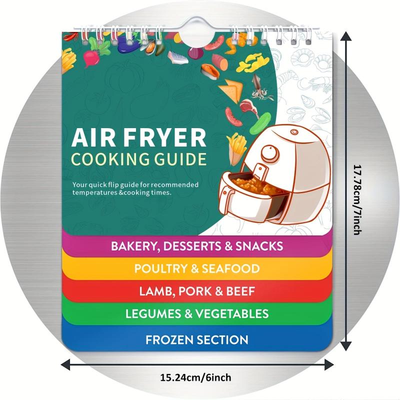 1pc Air Fryer Cheat Sheet Magnets Cooking Guide Booklet