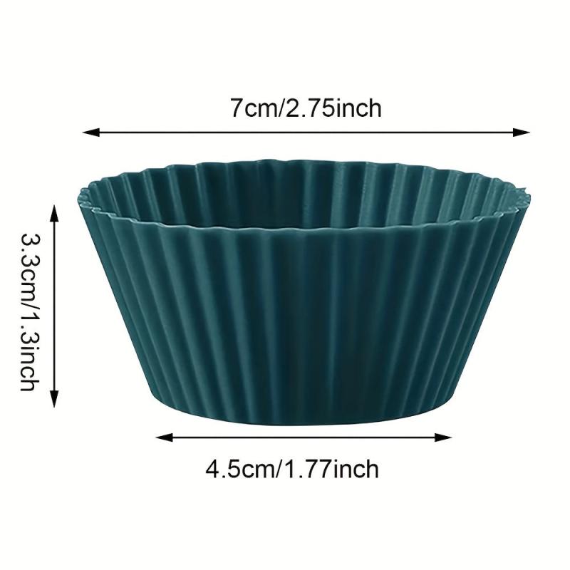 12pcs Silicone Baking Cups Reusable Cupcake Liners Set Of 12 Cake Molds