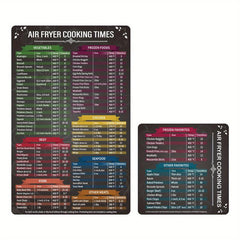 2pcs Air Fryer Magnetic Cheat Sheet Set Air Fryer Accessories Cook Times