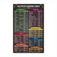2pcs Air Fryer Magnetic Cheat Sheet Set Air Fryer Accessories Cook Times