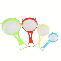 4pcs Multifunctional Mesh Strainer with Handle for Tea Juice Flour Soy Milk