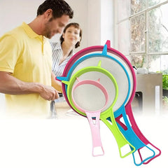 4pcs Multifunctional Mesh Strainer with Handle for Tea Juice Flour Soy Milk