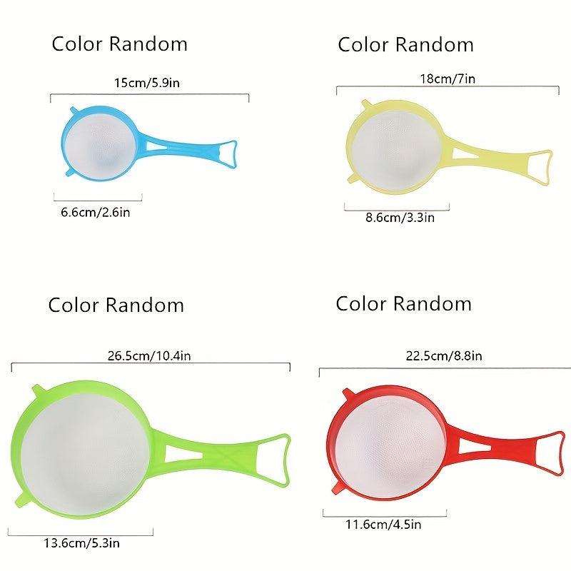 4pcs Multifunctional Mesh Strainer with Handle for Tea Juice Flour Soy Milk
