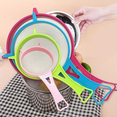 4pcs Multifunctional Mesh Strainer with Handle for Tea Juice Flour Soy Milk