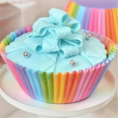 100pcs Disposable Muffin Cups Rainbow Colorful Cupcake Cups Paper Cupcake Liners