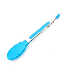 Silicone Food Tong Stainless Steel Kitchen Tongs BBQ Salad Tools