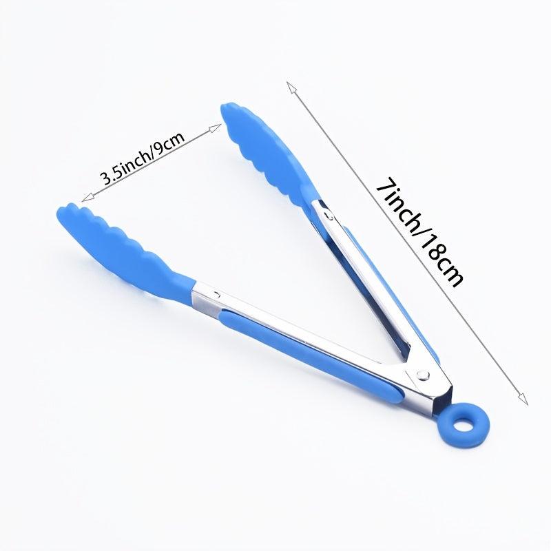 Silicone Food Tong Stainless Steel Kitchen Tongs BBQ Salad Tools