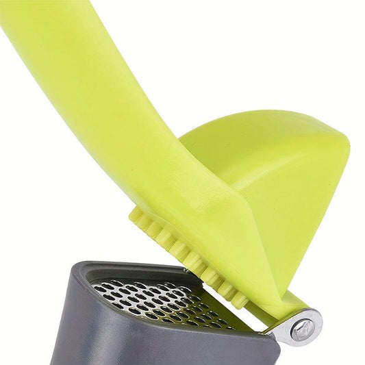 Green Stainless Steel Garlic Press Manual Crusher