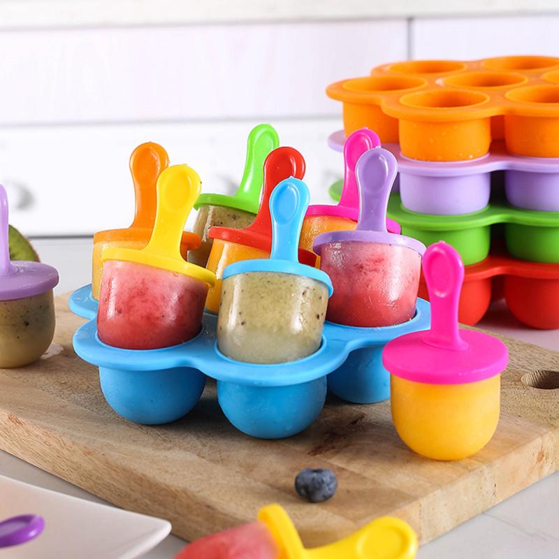 Silicone 7 hole Popsicle Mold Ice Cube Pop