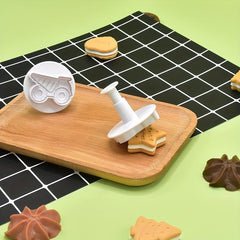 4pcs Construction Transport Vehicle Flower Mold for Cake Biscuit Chocolat
