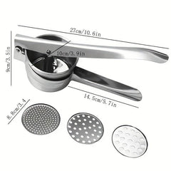 3in1 Stainless Steel Potato Ricer Lemon Juicer Potato Masher