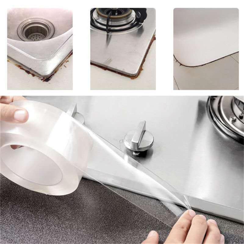 Waterproof Transparent Tape for Kitchen and Bathroom Seams 1 18 x 196 8