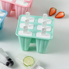 6 Hole Silicone Ice Pop Molds BPA-Free Popsicle Mold Reusable Easy Release