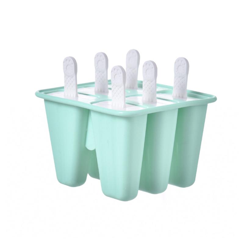 6 Hole Silicone Ice Pop Molds BPA-Free Popsicle Mold Reusable Easy Release