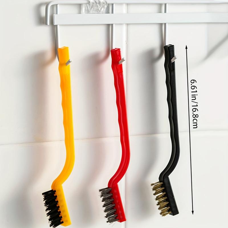 3pcs Stainless Steel Brass Nylon Household Cleaning Brushes