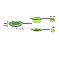 Foldable Silicone Drain Basket, Retractable Food Strainer