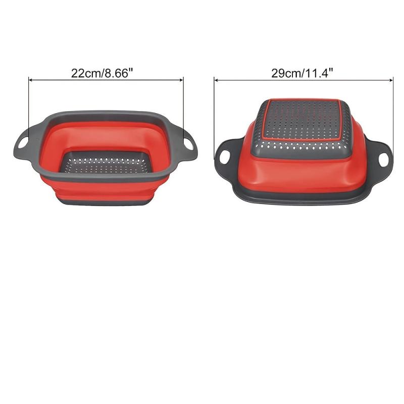 Foldable Silicone Drain Basket, Retractable Food Strainer