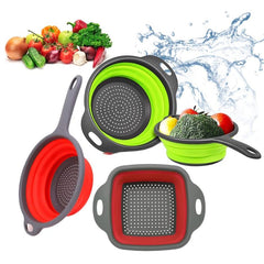 Foldable Silicone Drain Basket, Retractable Food Strainer