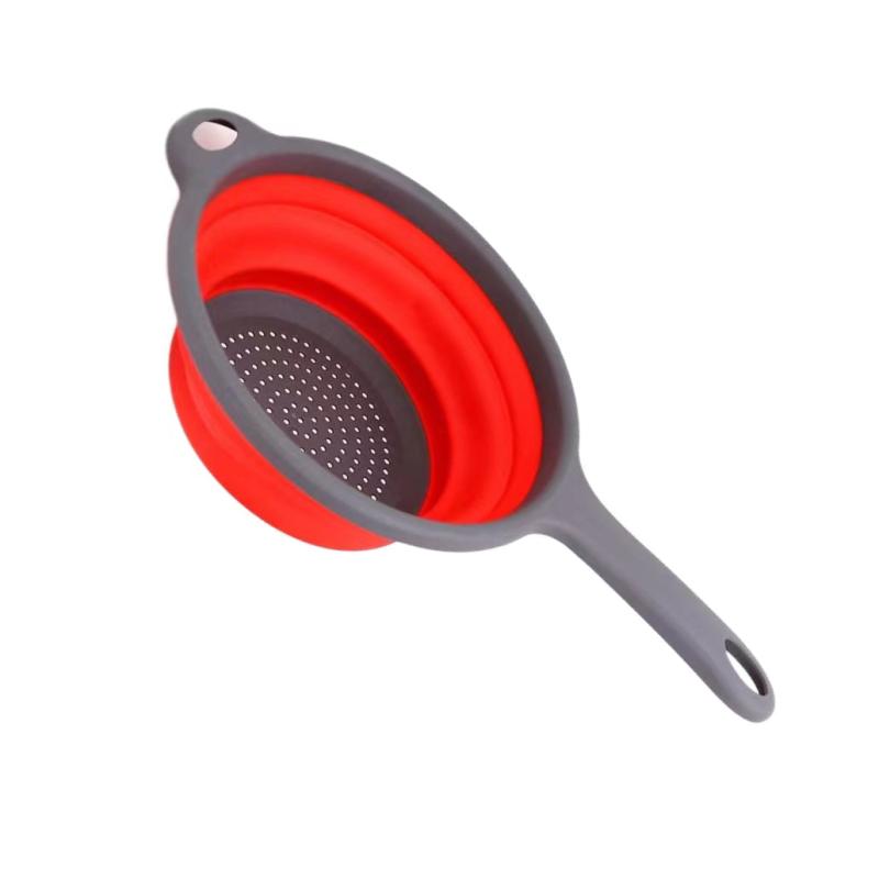 Foldable Silicone Drain Basket, Retractable Food Strainer