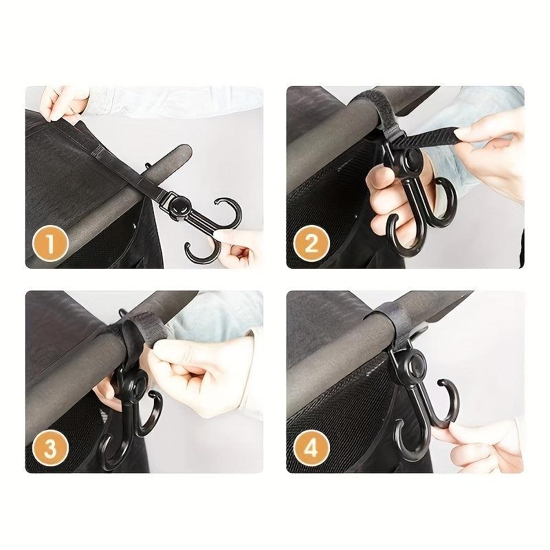 2pcs Adjustable Shopping Hook Clip Outdoor Storage Hanging Solution