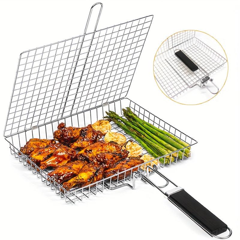Stainless Steel Foldable BBQ Net Rack with Large Capacity
