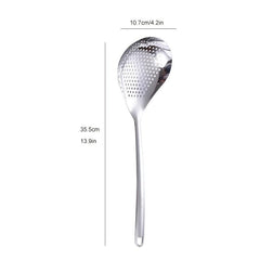 Stainless Steel Colander Skimmer Slotted Spoon Heavy Duty Food Strainer