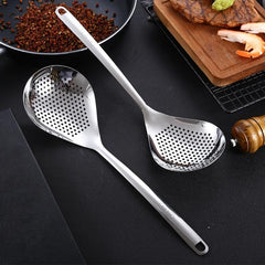 Stainless Steel Colander Skimmer Slotted Spoon Heavy Duty Food Strainer