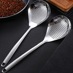 Stainless Steel Colander Skimmer Slotted Spoon Heavy Duty Food Strainer