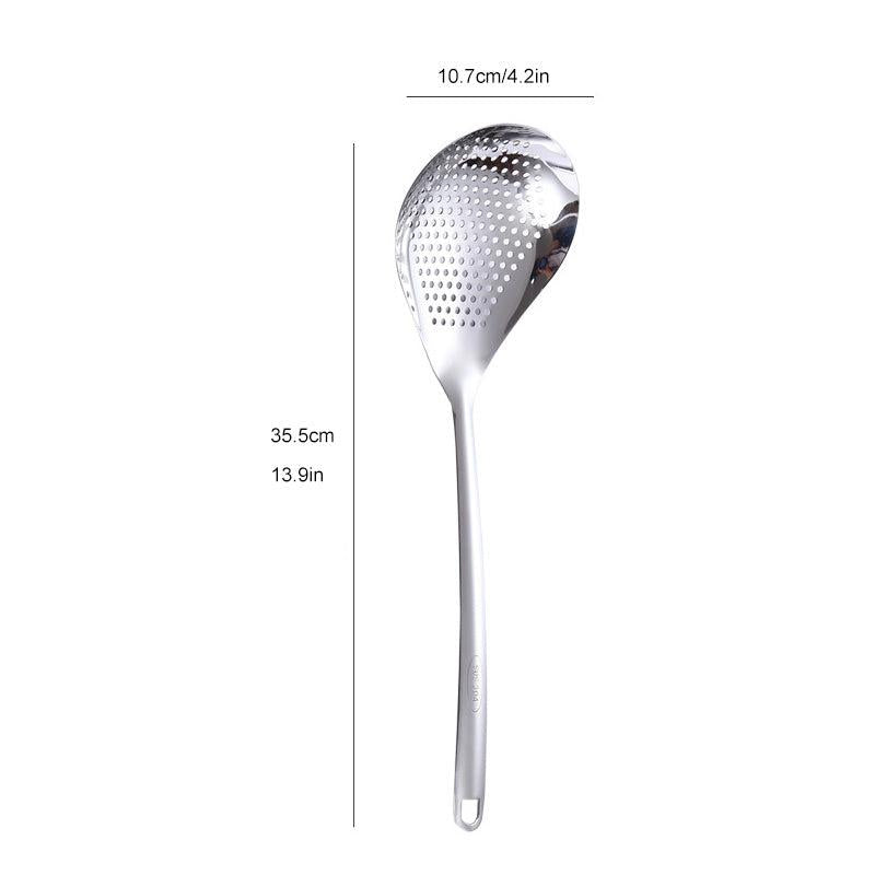 Stainless Steel Colander Skimmer Slotted Spoon Heavy Duty Food Strainer