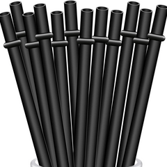 12 Reusable Plastic Straws with Cleaning Brush 24 Tumbler Straws