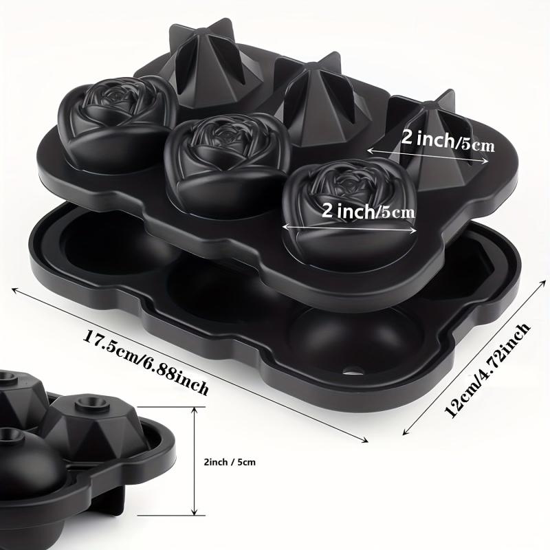 Silicone Rose Ice Cube Trays with Covers, Easy Release Large Ice Cube Form