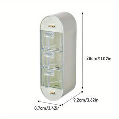 Wall Mounted Spice Organizer Adhesive Seasoning Storage Box Kitchen