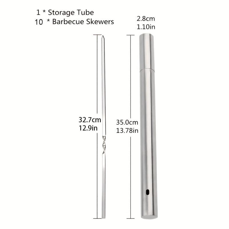 30pcs Stainless Steel BBQ Stick Set with Storage Barrel for Grilling