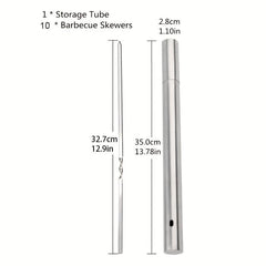 30pcs Stainless Steel BBQ Stick Set with Storage Barrel for Grilling
